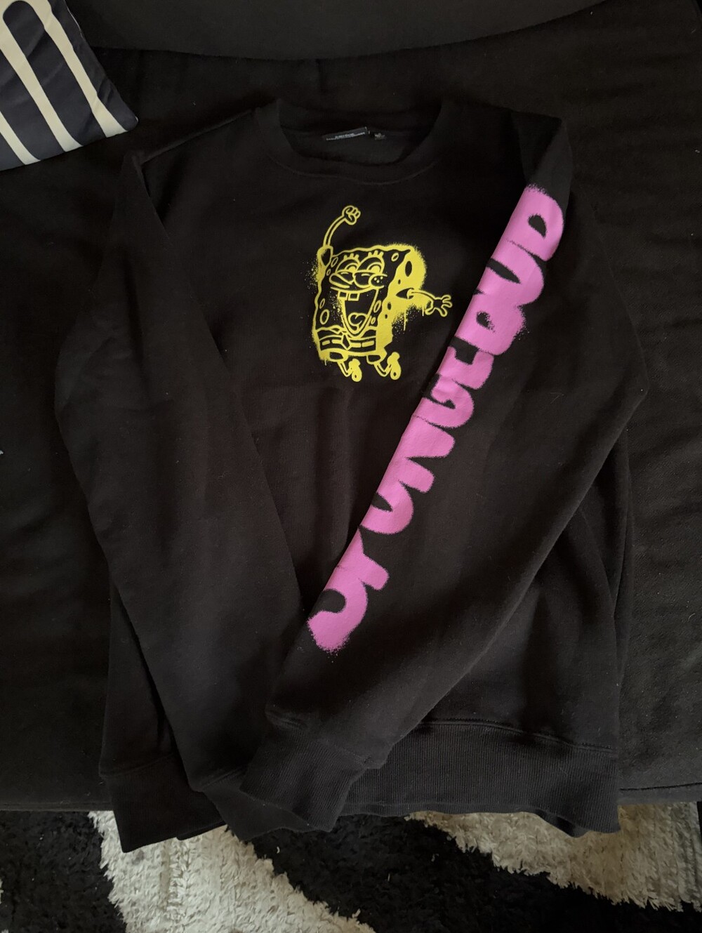 Black SpongeBob Graphic Crewneck Sweatshirt - Unbranded